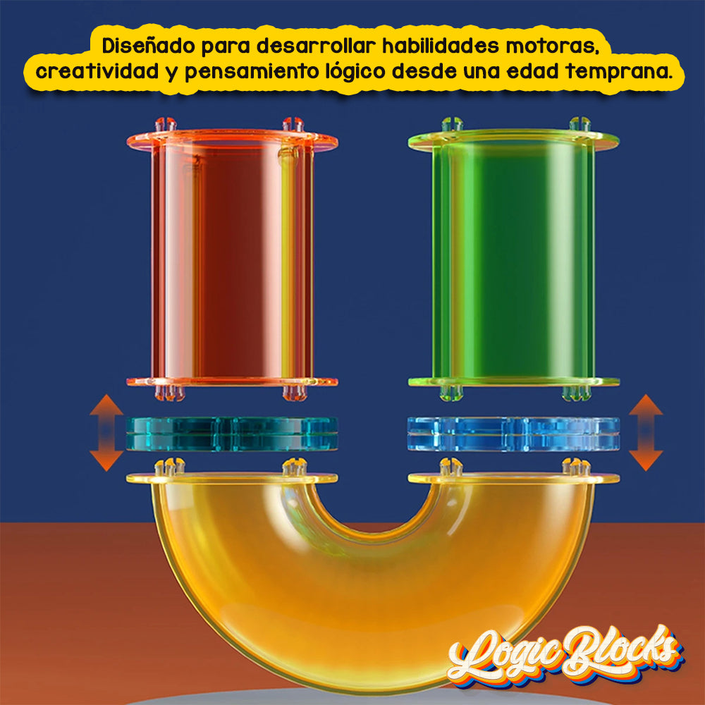 LogicBlocks - Juguete STEM para Niños, Set de Construcción Magnético que Potencia la Imaginación